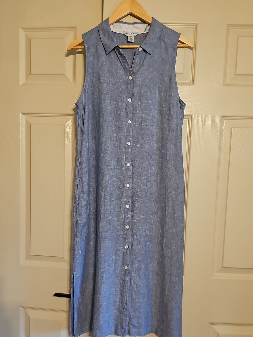 Tommy Bahama Sleeveless Linen Button-Front Dress - Blue - Picture 2 of 9